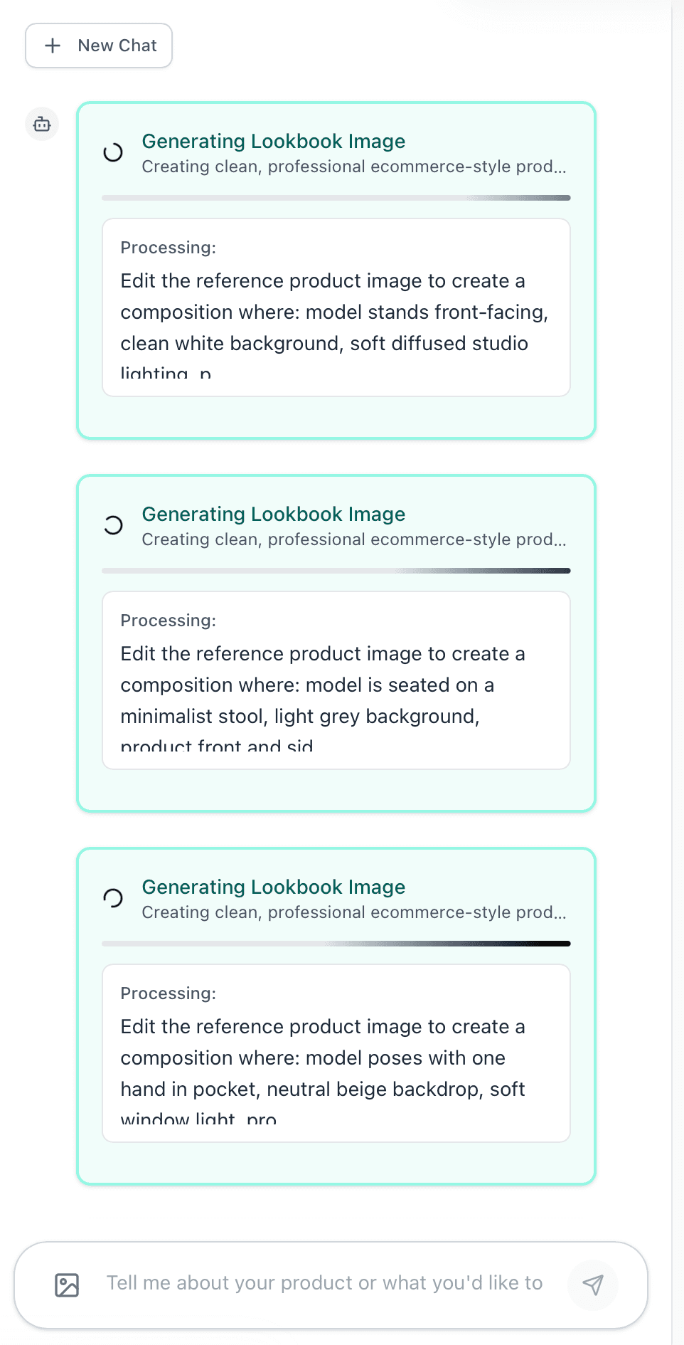 AI chat interface showing automated prompt generation